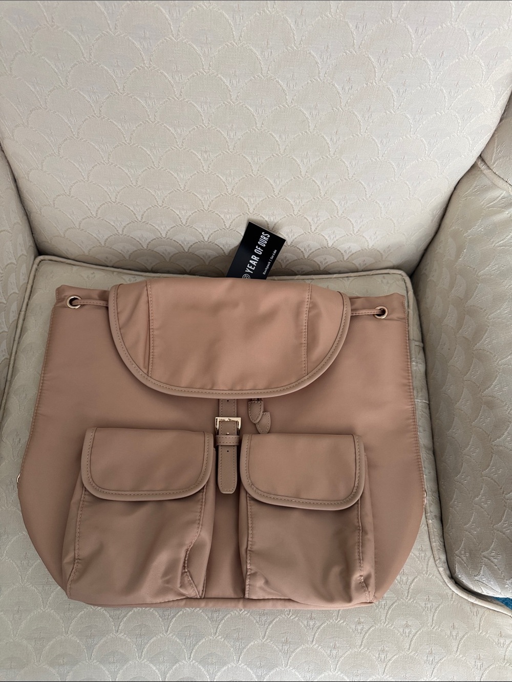 Nylon Drawstring Backpack - Blush Pink